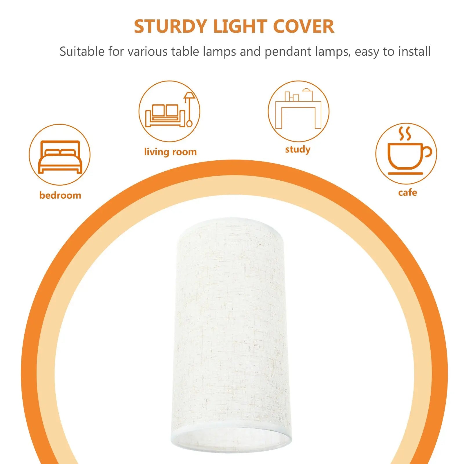 Round Linen Drum Lamp Shade | Natural Cloth — view 5