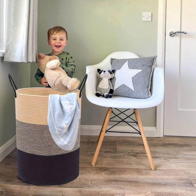 Woven Cotton Rope Storage Basket 58L — view 3