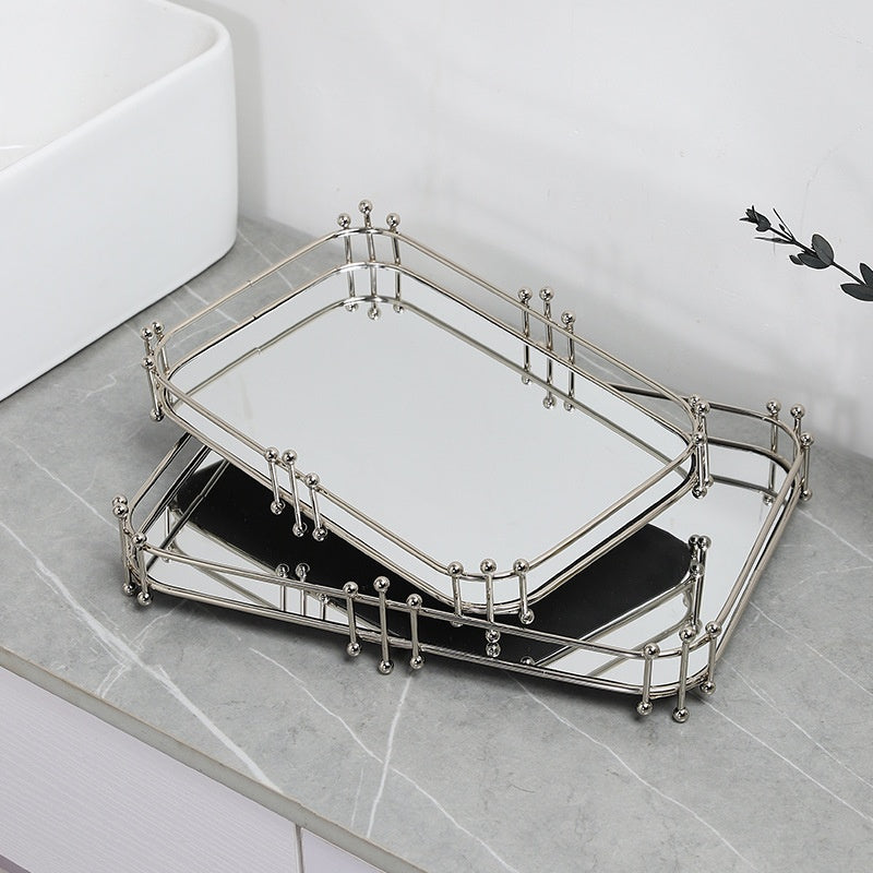 Wrought-Iron Sculptural Tray with Metal Base — view 4