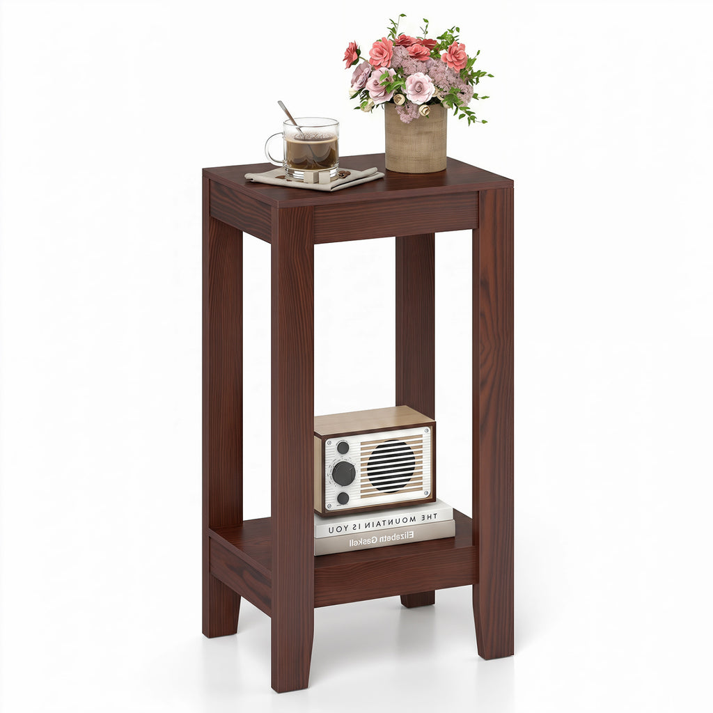 Tall Wooden Outdoor Side Table in Natural Oak — view 5
