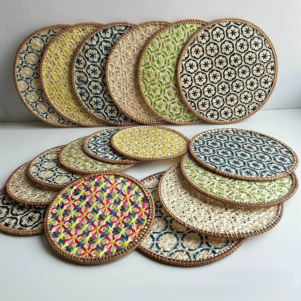 Handwoven Rattan & Bamboo Dining Placemat — view 10