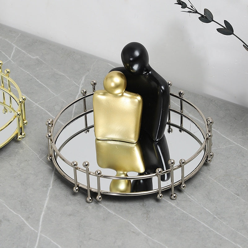Wrought-Iron Sculptural Tray with Metal Base — view 5