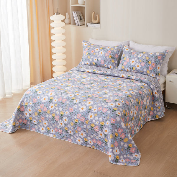 Quilted Cotton Twill Bedspread Three-Piece Collection