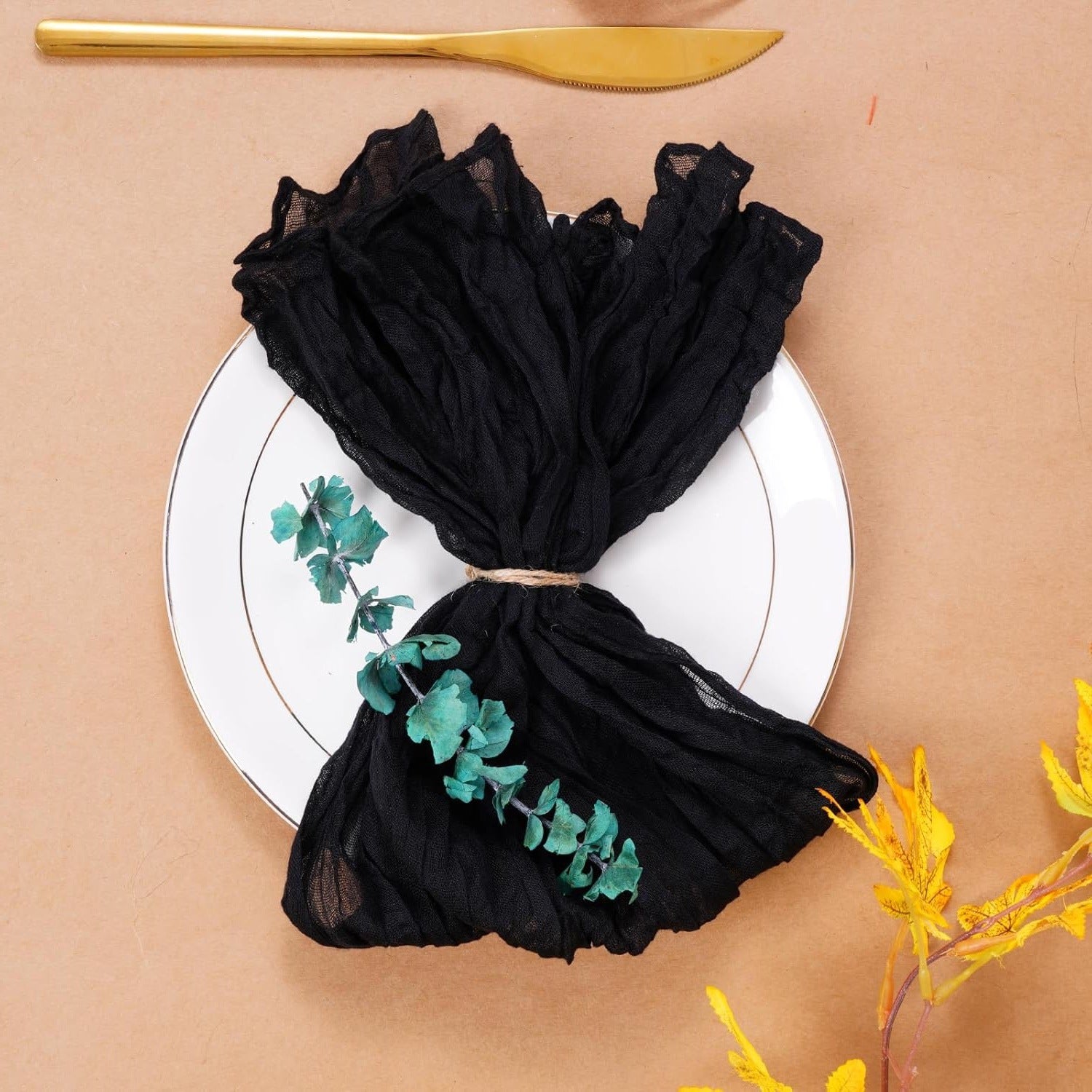 Bali Crinkled Chiffon Napkin, Plain Table Linen — view 9