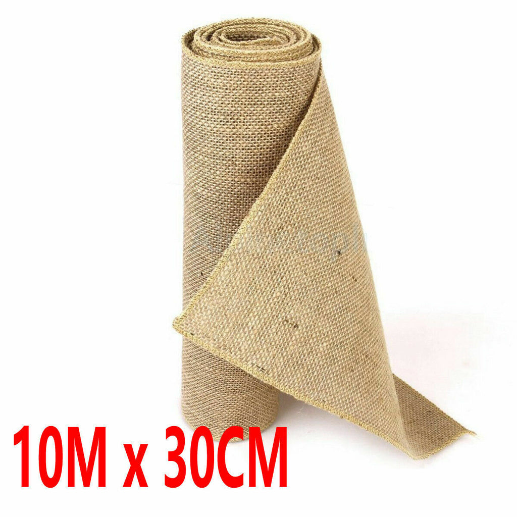Rustic Hessian Table Runner in Natural Jute — view 11