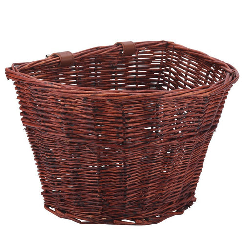 D-Shaped Wicker Folding Bicycle Basket — view 2