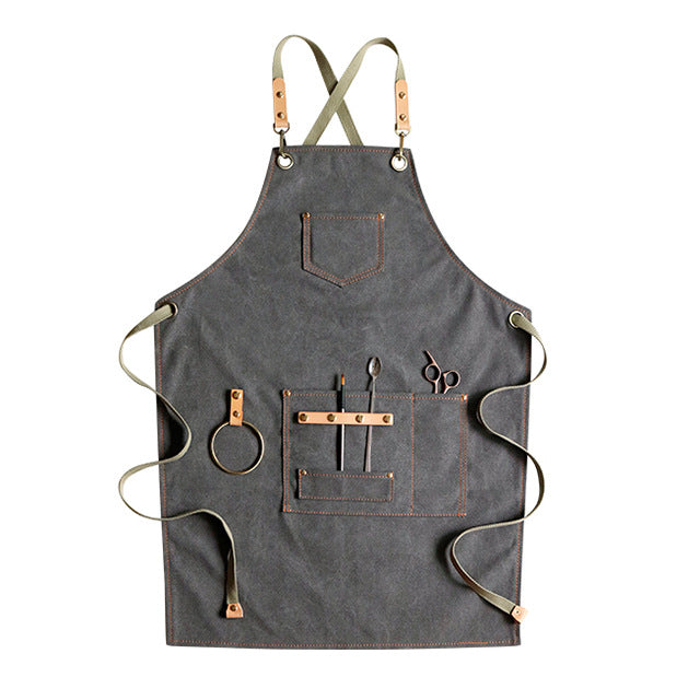 Linen-Tone Cross-Back Apron for Kitchen & Garden