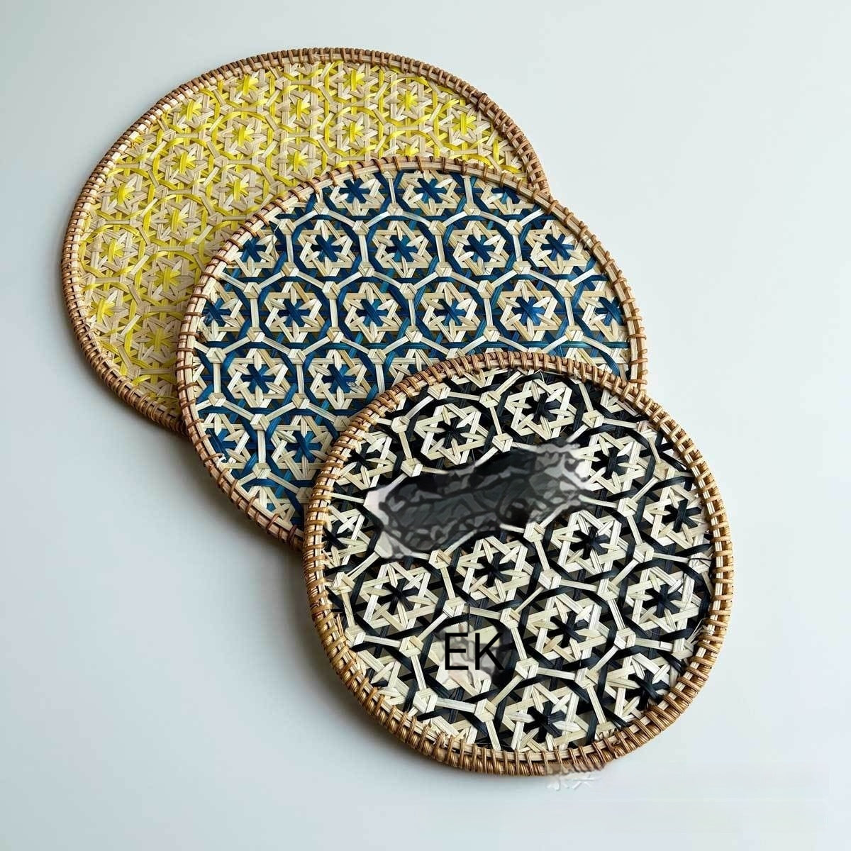 Handwoven Rattan & Bamboo Dining Placemat — view 11