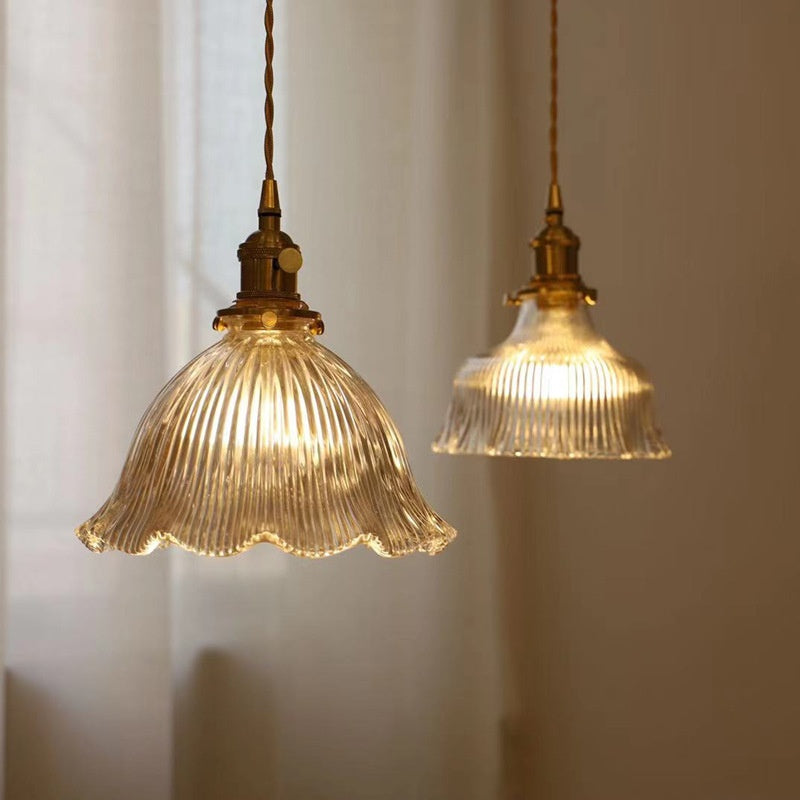 Japanese Retro Brass & Glass Pendant Light — view 6