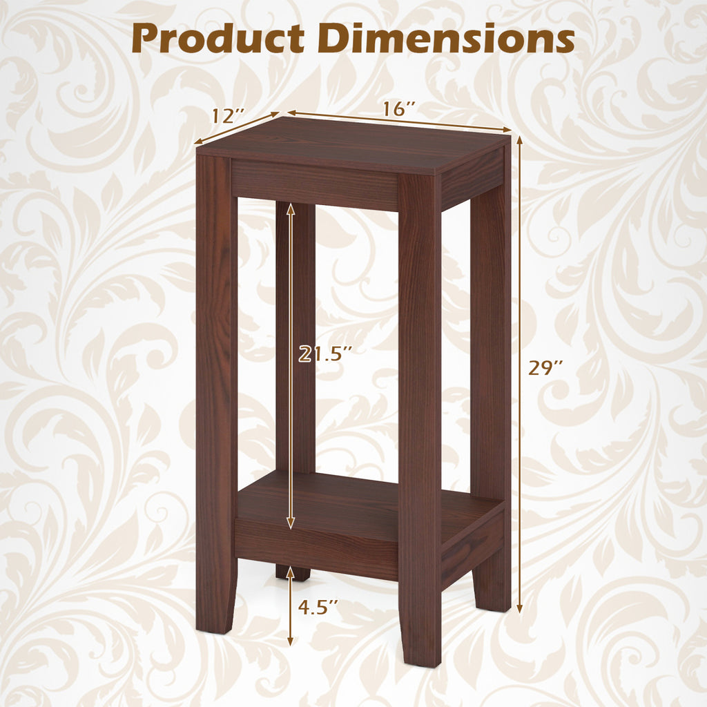 Tall Wooden Outdoor Side Table in Natural Oak — view 3