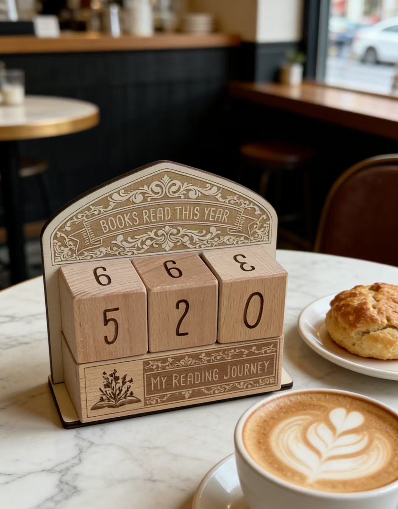 Wooden Reading Journey Desk Block Calendar — view 2