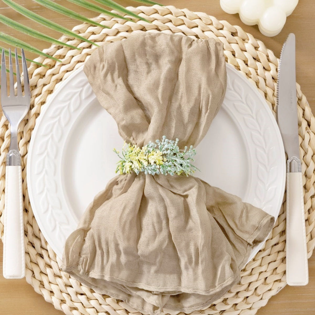 Bali Crinkled Chiffon Napkin, Plain Table Linen — view 3