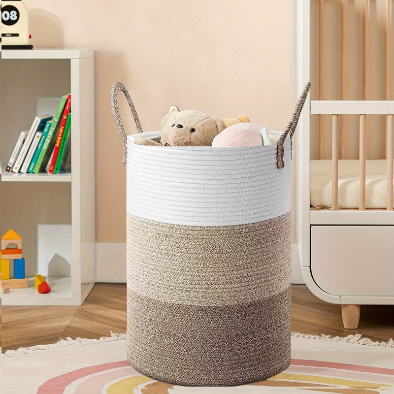 Woven Cotton Rope Storage Basket 58L — view 7