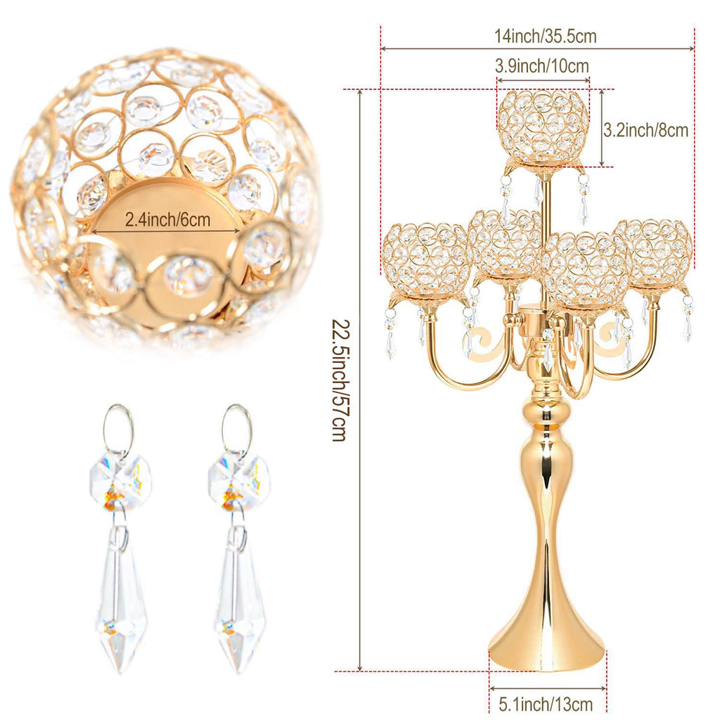 Metal & Crystal Candlestick Wedding Table Centrepiece
