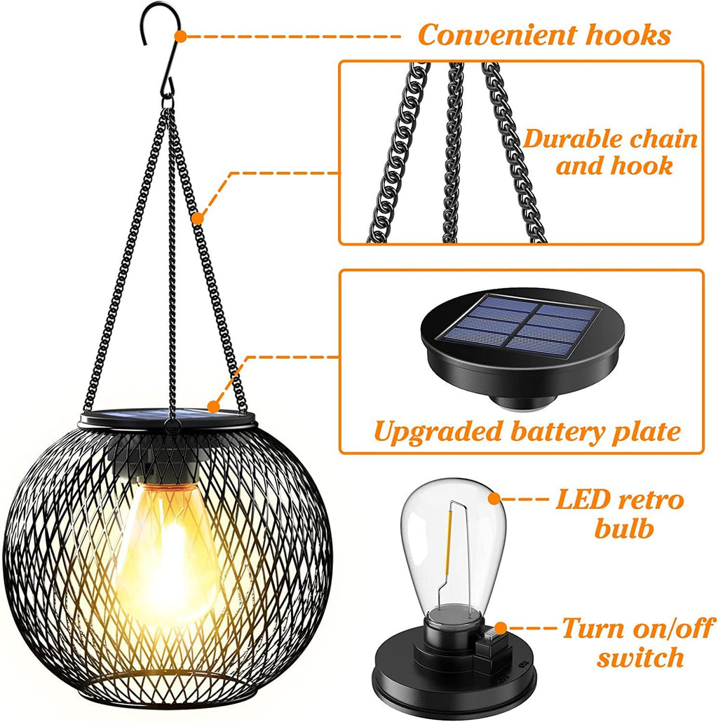 Solar Hanging Metal Garden Lantern