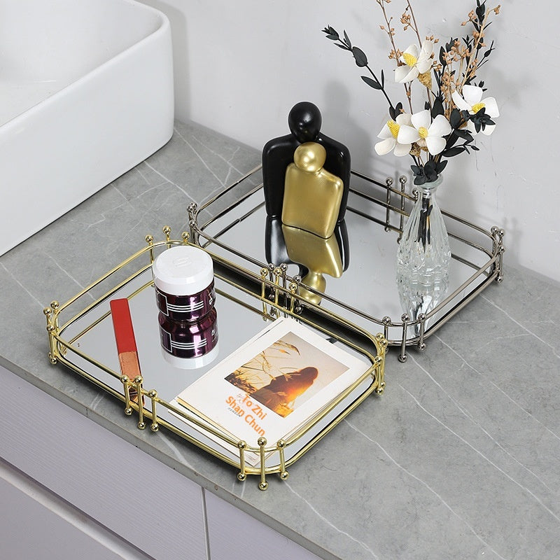 Wrought-Iron Sculptural Tray with Metal Base — view 3