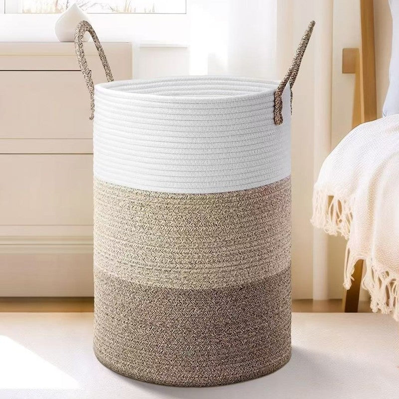 Woven Cotton Rope Storage Basket 58L — view 9