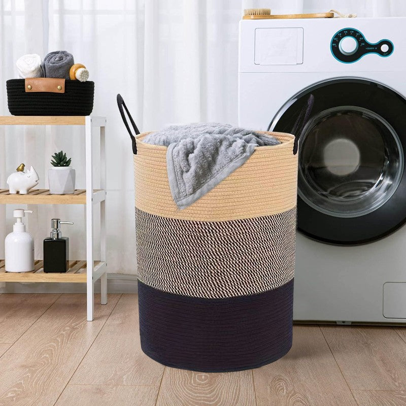Woven Cotton Rope Storage Basket 58L — view 2