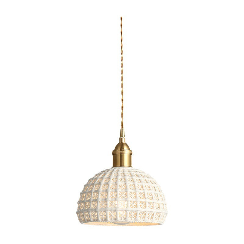 Brass & Ceramic Pendant Bedside Lamp — view 3